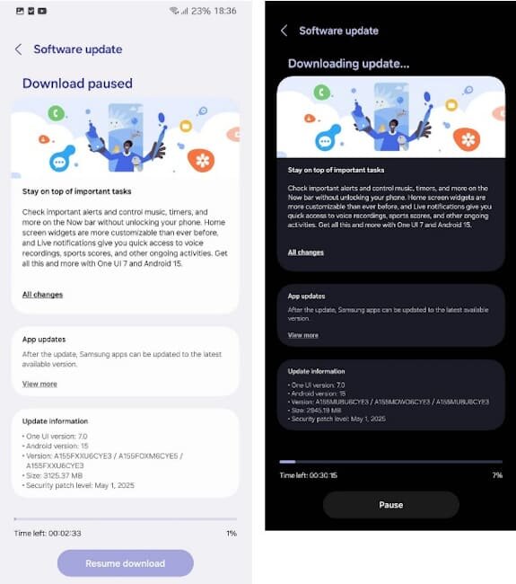 بروزرسانی مهم برای گوشی «Galaxy A15» سامسونگ / «One UI 7» از راه رسید