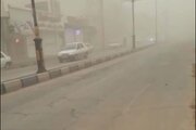 ببینید | توفان شدید گرد و خاک در یزد