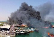 ببینید | توضیحات فرماندار بندر دیر از حادثه آتش سوزی