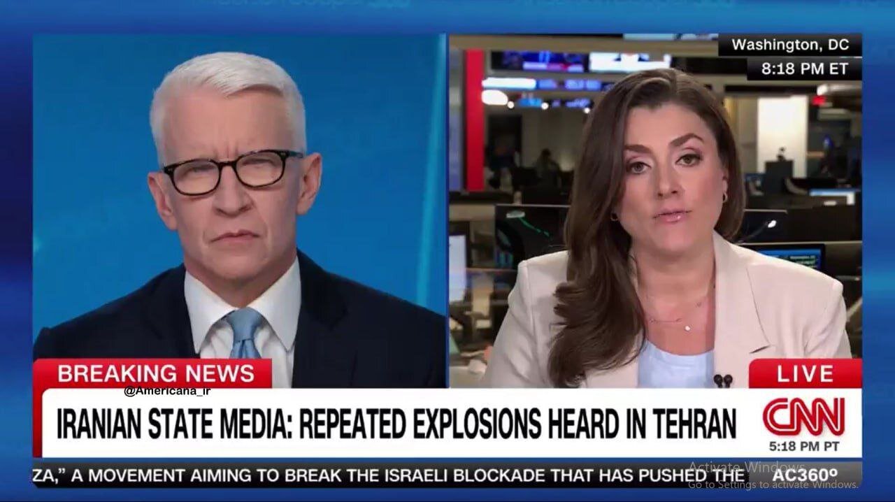عکس | شبکه CNN در این لحظات در حال پوشش زنده اخبار حملات اسرائیل به ایران است!