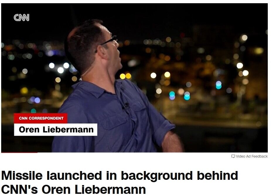 درست در پشت سر خبرنگار سیانان،حمله موشکی ایران به بیت المقدس رخ داد؛ خبرنگار:شوکه شدیم،محل گزارش را ترک میکنیم/عکس