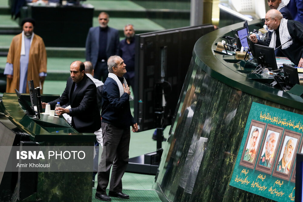 عکسی متفاوت پزشکیان و قالیباف در روز رأی اعتماد/ وزیر جدید اقتصاد در حلقه نمایندگان/ حواشی صحن علنی مجلس