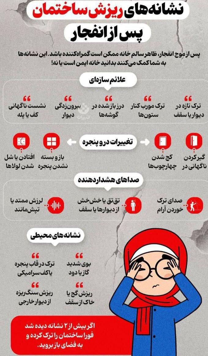 علائم ریزش ساختمان در انفجارات