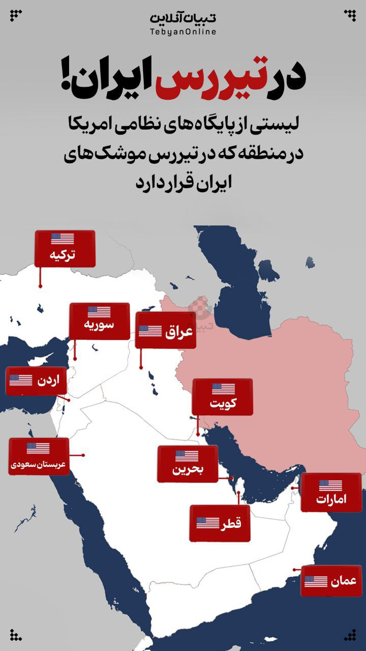 کدام پایگاه های آمریکایی در تیررس موشک های ایرانی هستند؟
