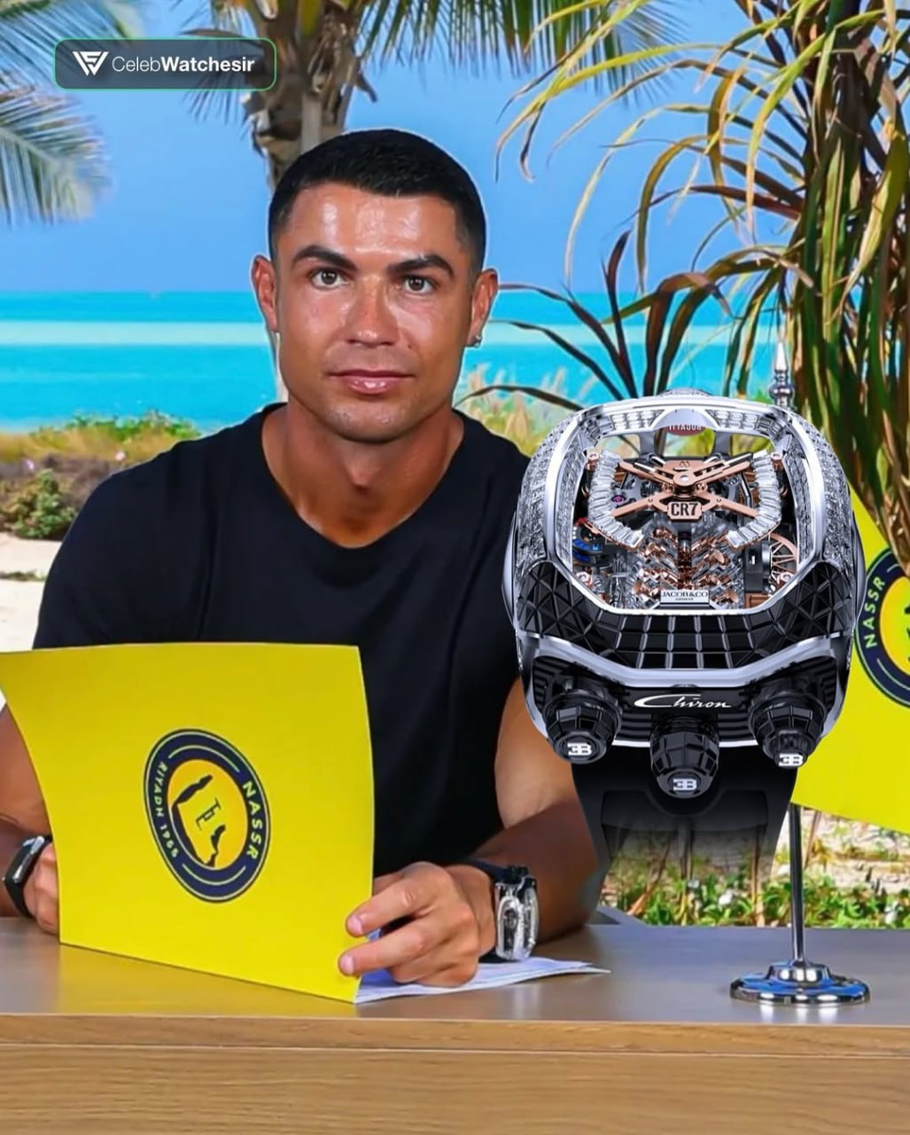 عکس| ساعت سوپرلاکچری رونالدو هنگام امضای قرارداد با النصر