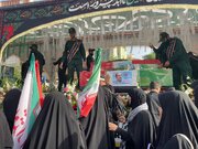 عکسی از حضور ناطق نوری در مراسم تشییع شهدای اقتدار