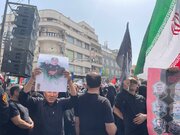 عکس | پوشش سریع حضور علی شمخانی در مراسم تشییع شهدای اقتدار ایران توسط شبکه العربیه سعودی