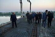 بازدید استاندار خوزستان از روند ساخت پل ثابت عنافچه و بیمارستان الزهرا (س) باوی