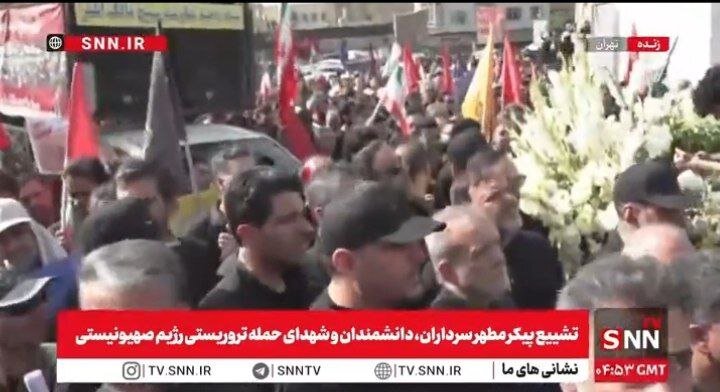 حضور پزشکیان در مراسم تشییع پیکر شهدای حمله اسرائیل+ عکس