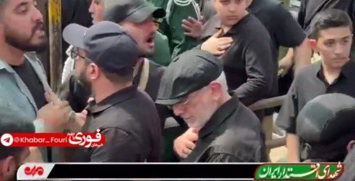 تصویری از حضور سردار قاآنی در مراسم تشییع شهید حاجی زاده / سردار فدوی و حسین طائب هم آمده بودند 2