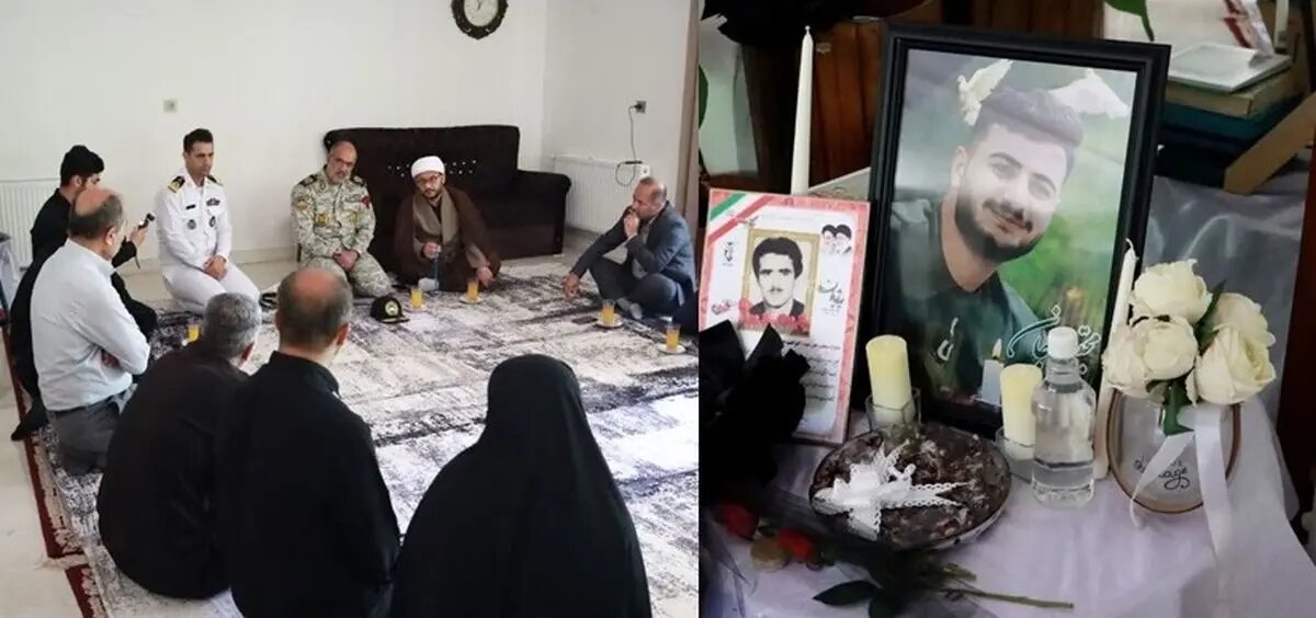 دیدار یک فرمانده ارتشی با خانواده سرباز شهید شده در بندرعباس+ تصویر