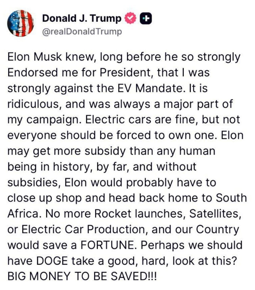 پاسخ ترامپ به تهدید ماسک:کاری نکن که مجبور شوی کرکره مغازه را پایین کشیده و به آفریقای جنوبی برگردی