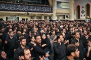 تصاویری از حضور علی لاریجانی، پزشکیان، سید حسن خمینی و جمعی از مسئولان در مراسم عزاداری حسینیه امام خمینی(ره)