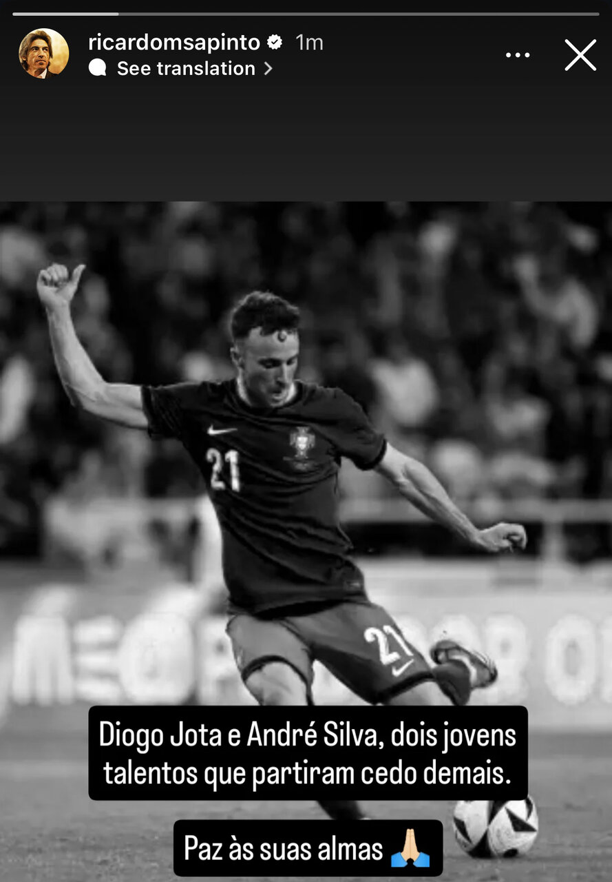 عکس | واکنش سرمربی استقلال به درگذشت دیوگو ژوتا