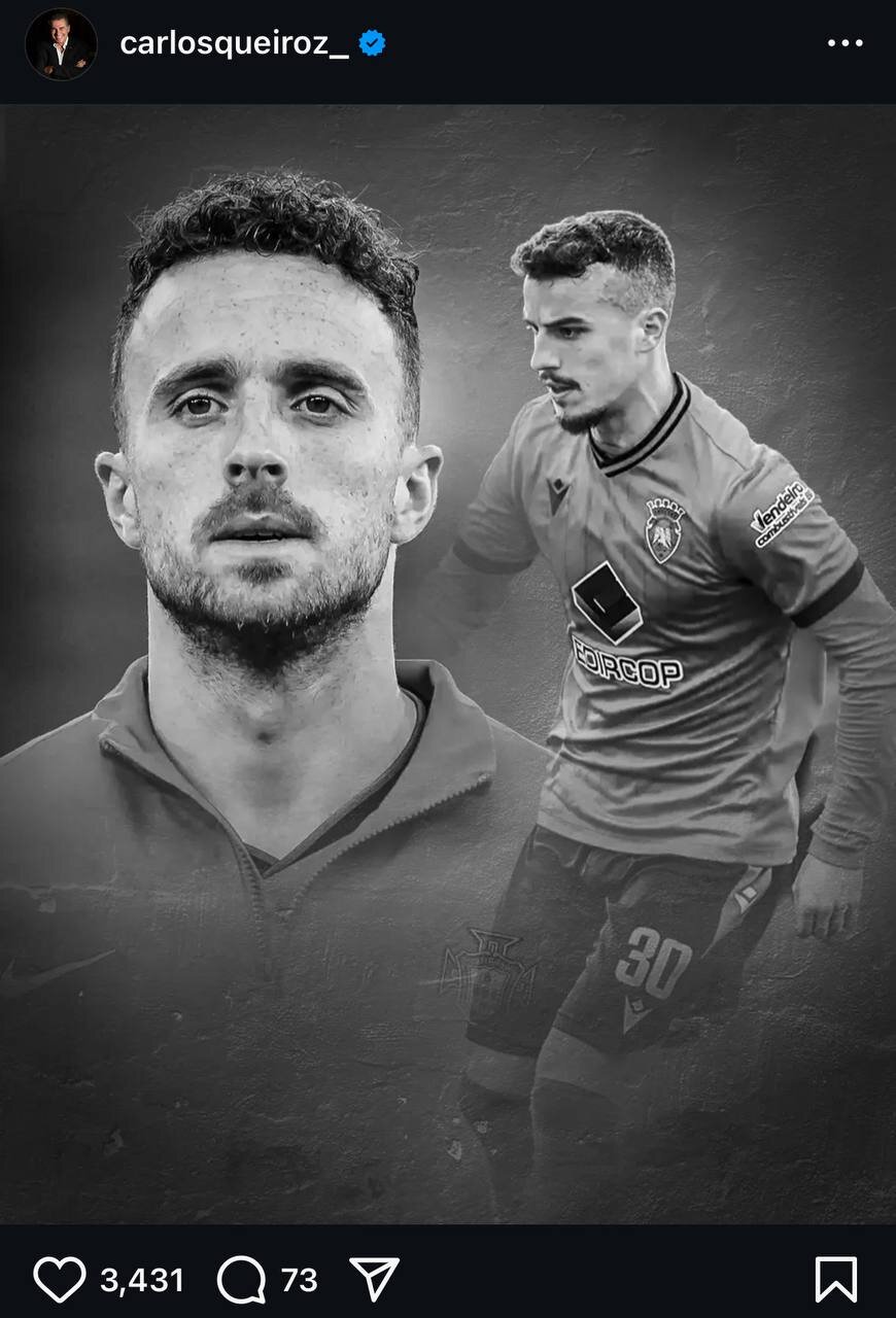 عکس | پیام تسلیت کیروش برای درگذشت تلخ ژوتا