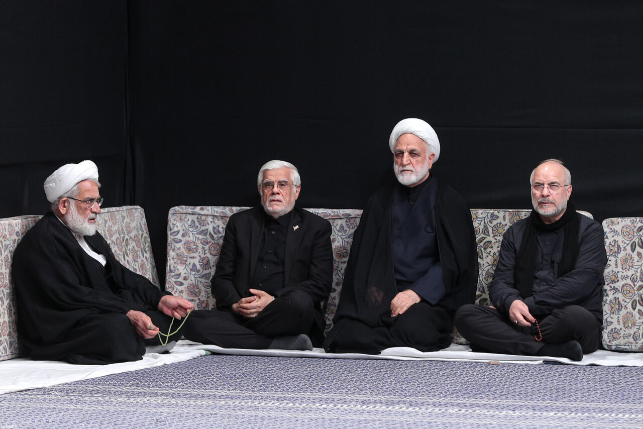 تصاویری از حضور قالیباف، اژهای و عارف در مراسم بیت رهبری/ رحیم صفوی با لباس شخصی آمد/ سردار نجات هم بود