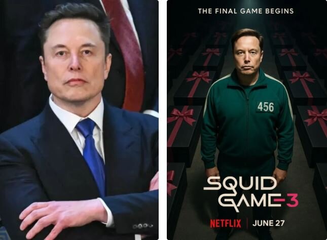 عکس | ایلان ماسک در سریال «اسکوئید گیم»