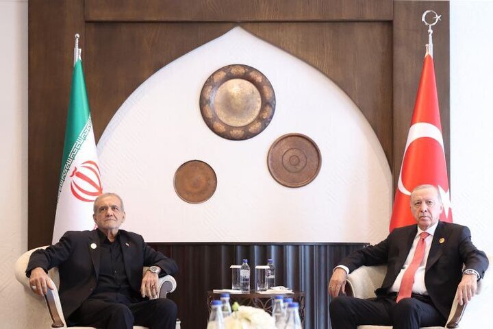 دیدار پزشکیان با رئیس جمهور ترکیه