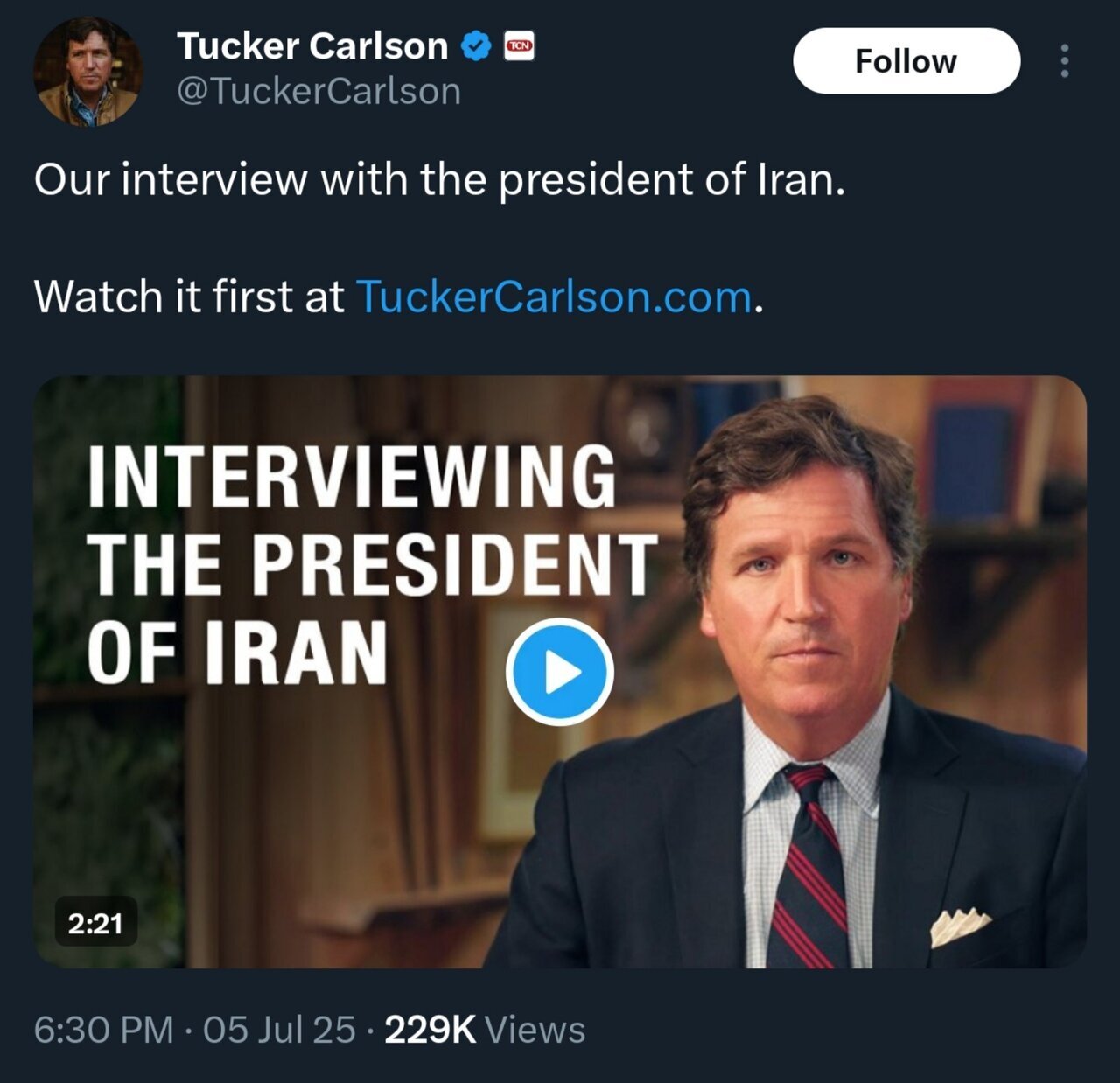 مصاحبه خبرنگار مشهور آمریکایی با رئیس جمهور ایران