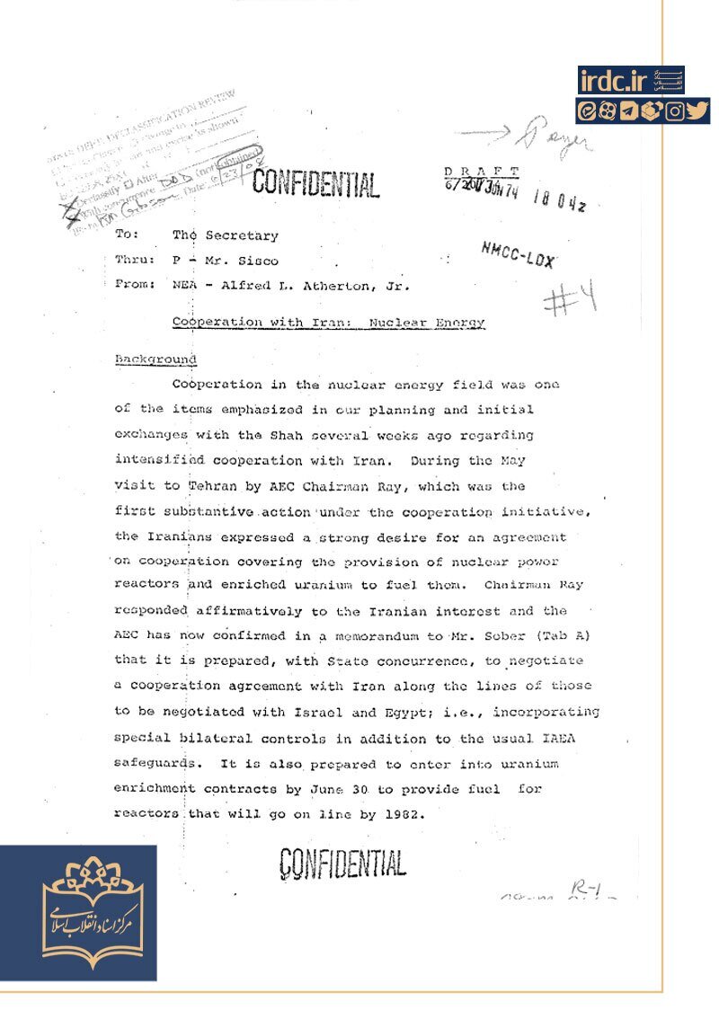 اسناد نگرانی عمیق آمریکا از بلندپروازیهای هستهای شاه
