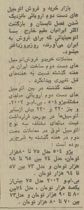 نیم قرن پیش ایرانیها چه خودروهای خارجی سوار میشدند؟ +قیمت