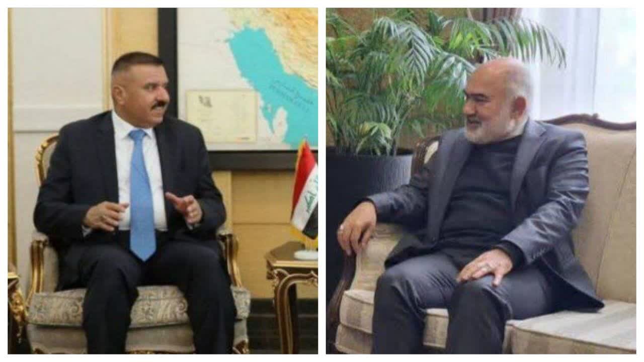 دیدار استاندار خوزستان و وزیر کشور عراق برای مهار آتش تالاب هورالعظیم و مقابله با ریزگردها