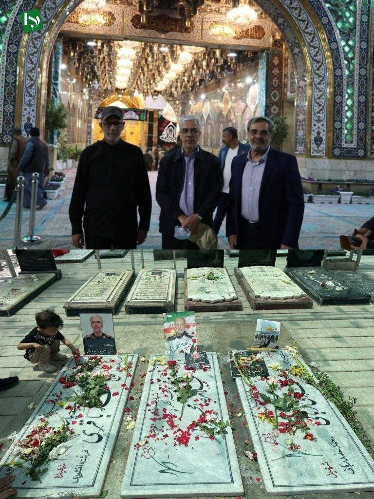 عکسی از محل تدفین سه سردار شهید در کنار هم