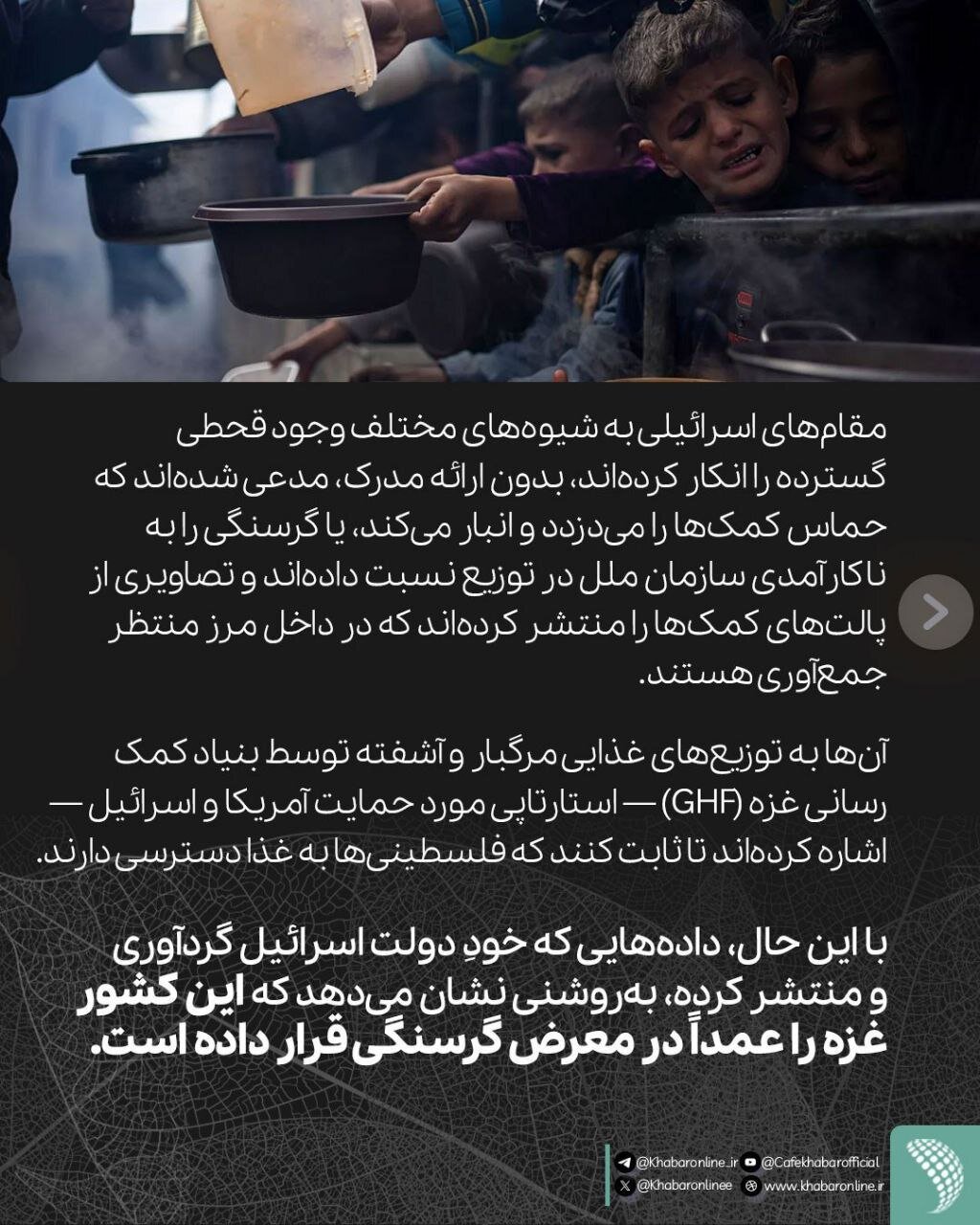 ریاضیات قحطی ساده است؛اسرائیل میداند چه مقدار غذا برای زنده ماندن لازم است/اینفوگرافی