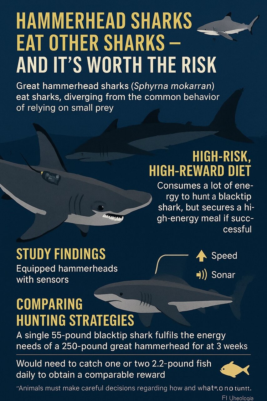 چرا کوسههای سرچکشی، کوسههای دیگر را میبلعند؟