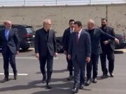 ببینید | حضور علی لاریجانی دبیر شورای عالی امنیت ملی در یادمان شهیدان حاج قاسم سلیمانی و ابو مهدی المهندس