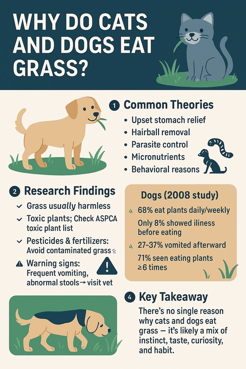 چرا سگها و گربهها عاشق خوردن علف هستند؟