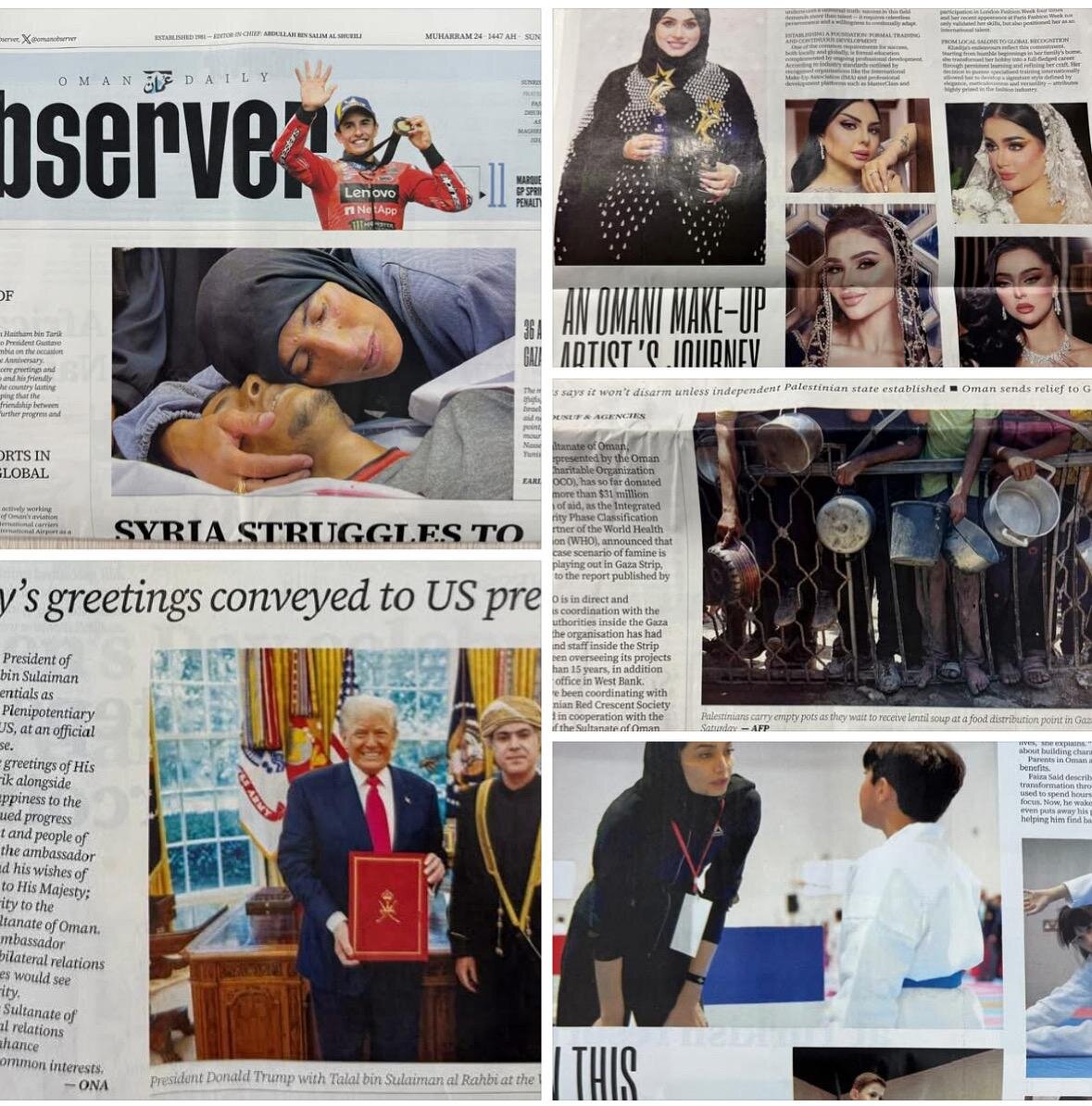 حجاب دختران، آمریکا و اسرائیل در روزنامه های عمان