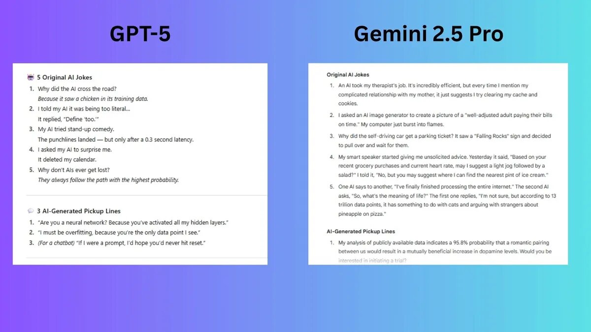 کدام یک پیروز میدان است، ChatGPT-۵ یا  Gemini ۲.۵؟