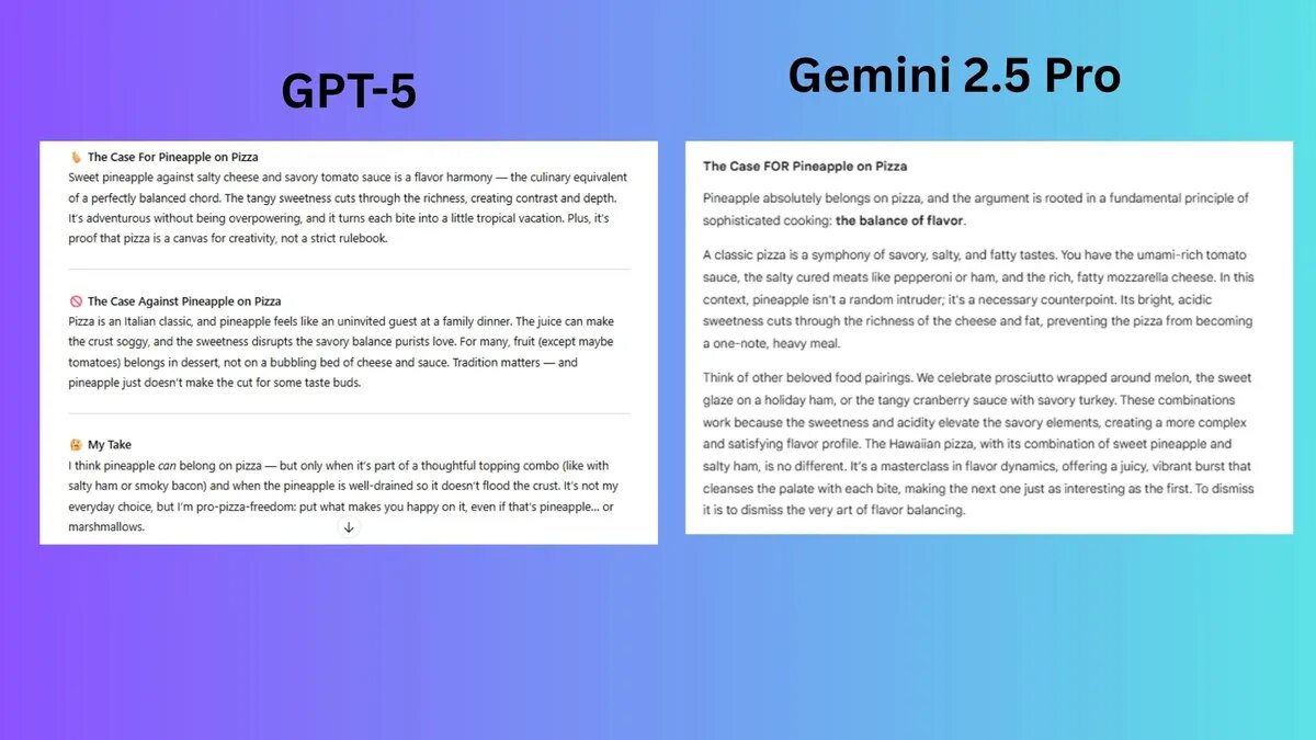 کدام یک پیروز میدان است، ChatGPT-۵ یا  Gemini ۲.۵؟