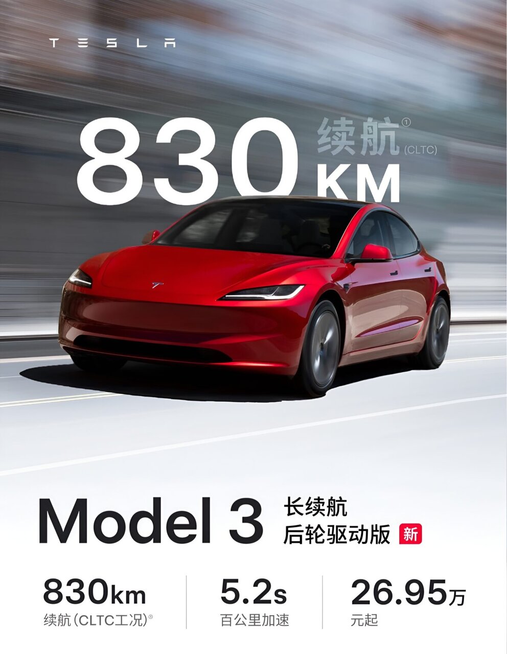 رکوردشکنی تسلا مدل ۳ پلاس با برد استثنایی ۸۳۰ کیلومتر / عکس