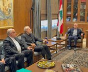 ببینید | لاریجانی با رئیس مجلس لبنان دیدار کرد