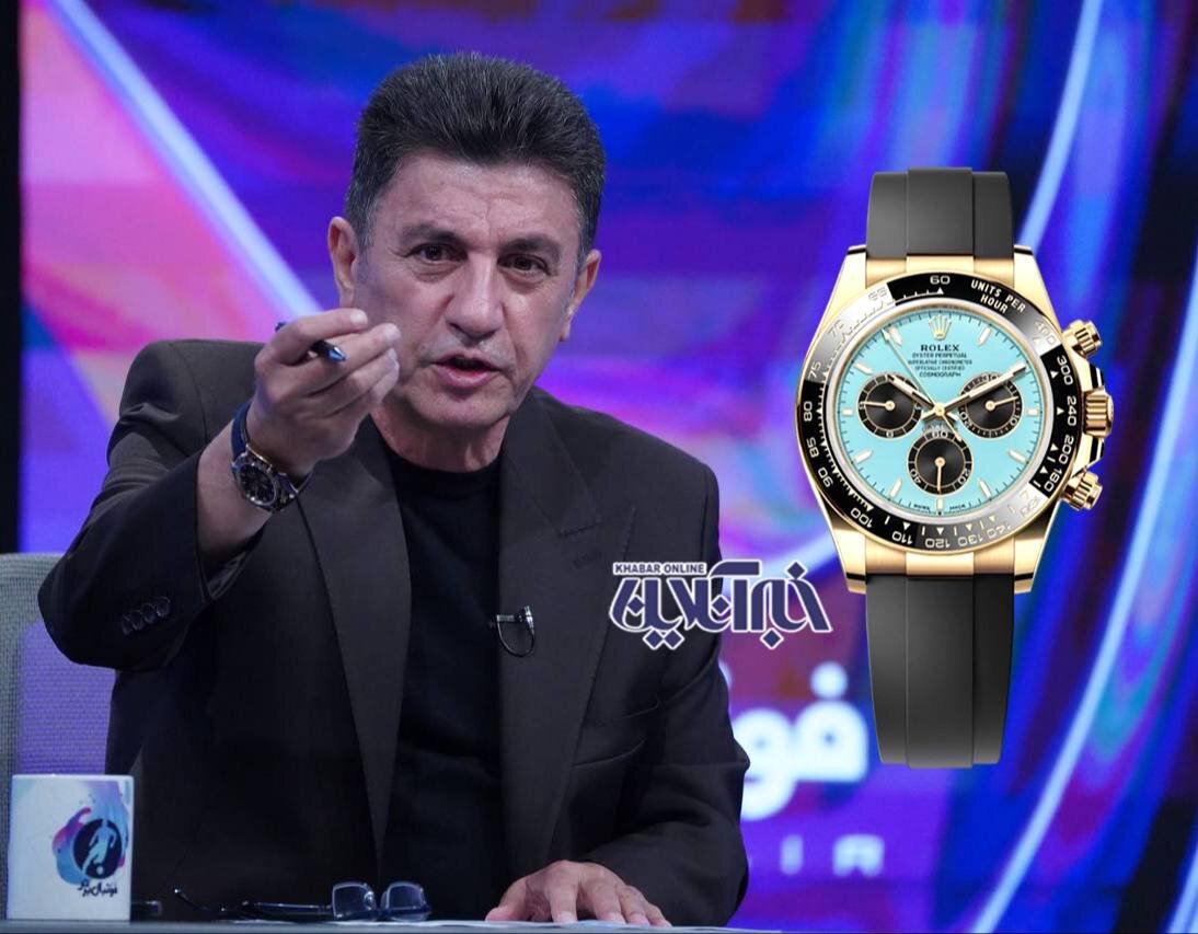 عکس| ساعت ۵,۵۰۰,۰۰۰,۰۰۰ تومانی امیر قلعهنویی در برنامه فوتبال برتر