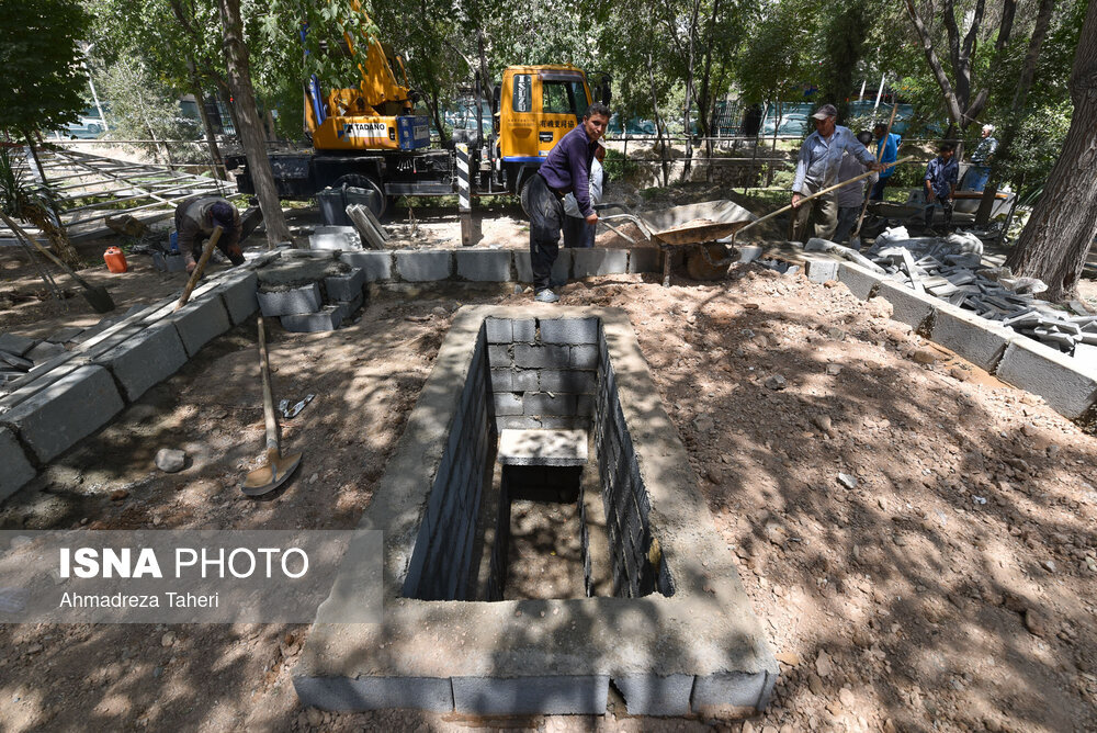 روند آمادهسازی آرامگاه محمود فرشچیان/ عکس
