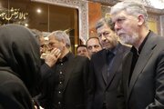 ببینید | حضور سید عباس صالحی و محمد جواد ظریف در مراسم تشییع و بدرقه پیکر استاد فرشچیان