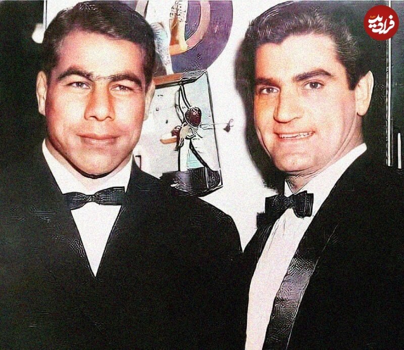 عکس | چهره خندان ویگن در کنار غلامرضا تختی در یک مراسم خصوصی؛ اوایل دهه ۴۰