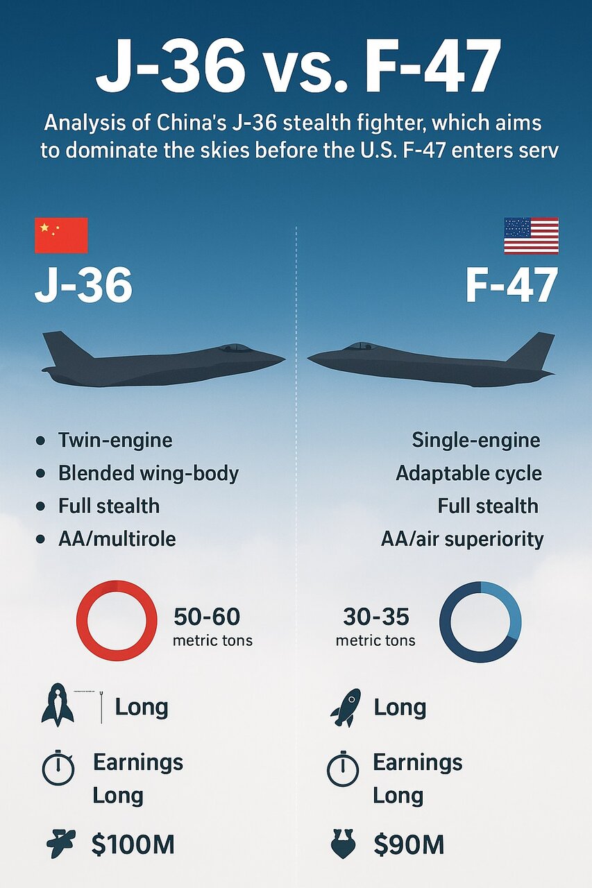 جنگندههای نسل شش چین و آمریکا / «جی ۳۶» یا «اف ۴۷» کدام برنده میدان خواهد بود؟
