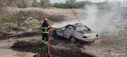 حریق خودروی حامل سوخت در جاده بندرعباس-میناب بدون مصدومیت مهار شد