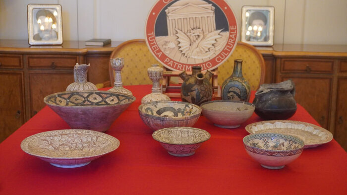 استرداد ۱۳ اثر باستانی از ایتالیا به ایران که به هزاره دوم پیش از میلاد بازمیگردد/تصاویر