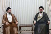 تصاویری از دیدار رهبر جریان حکمت ملی عراق با سید حسن خمینی/ حکیم: ایران سنگر خط مقدم جهان اسلام در برابر رژیم صهیونیستی است