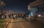 ببینید | اولین تصاویر از فرو ریختن پل در حال ساخت در ورودی کربلا