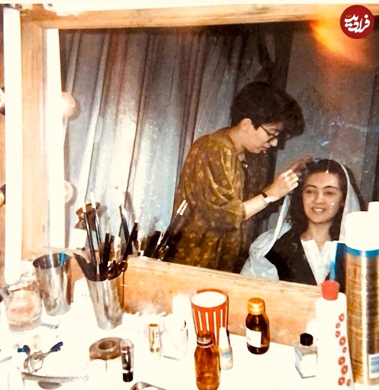 عکس | تصویری زیرخاکی از نیکی کریمی در ۲۱ سالگی در اتاق گریم چهارمین فیلمش در سال ۱۳۷۱