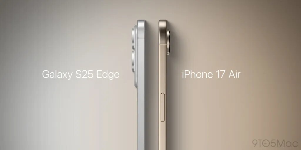 ببینید | مقایسه ضخامت آیفون ایر و گلکسی S25 Edge