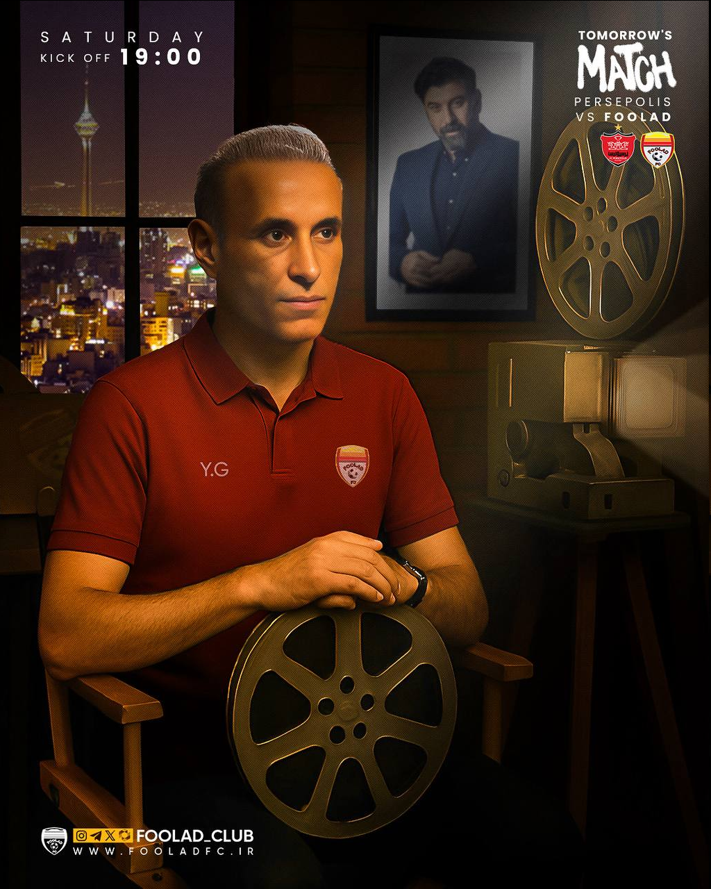 عکس | علی انصاریان روی پوستر فولاد برای بازی با پرسپولیس 2