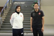 عکس| وحید هاشمیان میهمان تیم زنان پرسپولیس