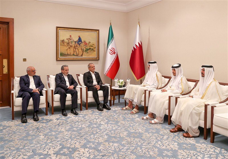 ببینید | پزشکیان با امیر قطر دیدار کرد